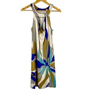 Trina Turk‎ Silk Jersey Retro Geometric Print Sleeveless Mini Dress Womens 4